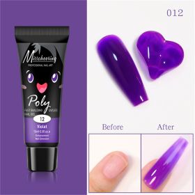 15ml a Piece Nail Crystal Fluorescent Extension Adhesive Without Paper Holder Painless Nail Extension Tool Phototherapy Nail Fluorescence Color Gel (Color: 012)