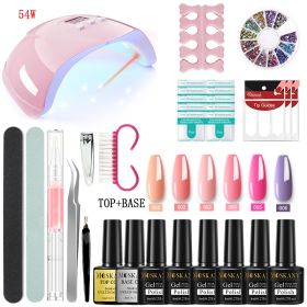 MOSKANY Professional Nail Set Nail Gel Kit With 120W/54W UV Nail Lamp And Nail Drill For All Drying Gel Nail Polish Manicure Set (Color: YH04-1)