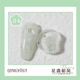 Nail Polish Flowers Petal Translucent Soft Semi Permanent Varnish Hybird UV Acry Japanese Wind Nail Art Soak Off Gel (Color: 04)