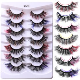 7 Pairs Color High Imitation Mink Hair False Eyelashes (Series: 1)